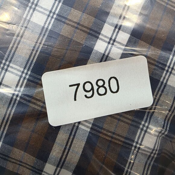 Mens Stafford Brown & Blue Plaid Shirt Long Sleeve Easy Care Size X-Tall 18.5 - Picture 7 of 7